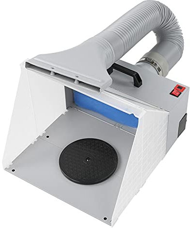 Kit de Cabine de pulvérisation pour aérographe, Cabine de Peinture pour aérographe Pliable avec Table tournante, Ensemble d'extracteur de Filtre d'échappement Pliable pour Peindre Tous Les Arts, gât