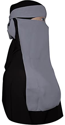 Niqab Halber Nasensteg, Gesichtsbedeckung, Schleier, atmungsaktive Kleidung für islamischen Islam, muslimischen Hejab, Hijab, Damen, Jilbab, Burka, Abaya (grau), Siehe Bilder, Einheitsgröße