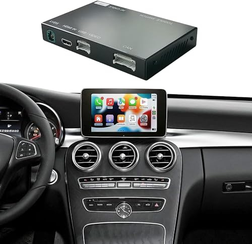 Ninetom Carplay Wireless Retrofit Kit Decoder für 2015-2018 Mercedes Benz C GLC CLA GLA Klasse W205 mit NTG5.0 System, unterstützt Android Auto, Mirrorlink, Rückfahrkamera