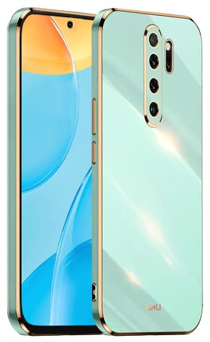 EASSGU [Cadre Galvanisé Coque pour Redmi Note 8 Pro (6.53 inches) Etui de Protection en Silicone TPU - Vert
