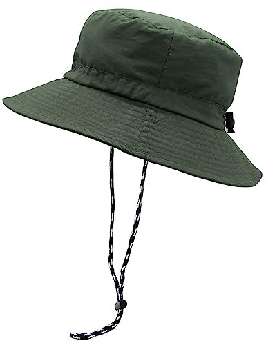 YAMEIZE Cappello da Pescatore Estivo con String - Impermeabile per Donne Uomo Cappello Safari Regolabile Antivento Bucket Hat UV400 Cappello da Pesca Spiaggia Walking Climbing