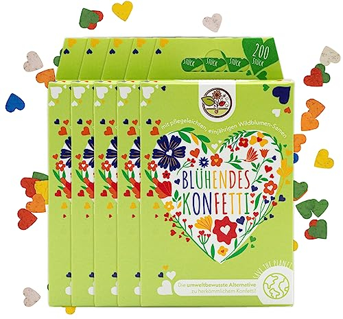 Blühendes Saatgut Konfetti für bunte Wildblumen - Farbenfrohes Blumenkonfetti aus 100% biologisch abbaubarem Samenpapier (ca. 1000x Stück)