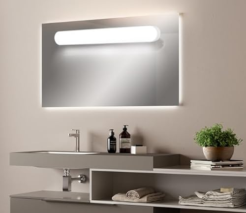 SPORWAY Lampada da specchio a LED, 3 colori, dimmerabile, per trucco, ricarica USB, per il trucco, per l'illuminazione dell'armadio, specchio da trucco (nero, 1 pezzo)