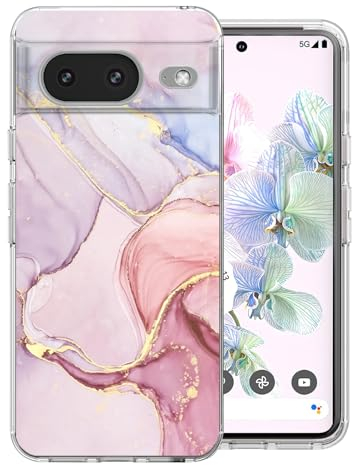 GiyGody Housse de Protection Complète en TPU Souple avec Dessin de Marbré Rose pour Google Pixel 8 6.2 Pouces, Coque Ultra Fine avec Design de Pare-Chocs Antichoc pour Google Pixel 8 5G 2023
