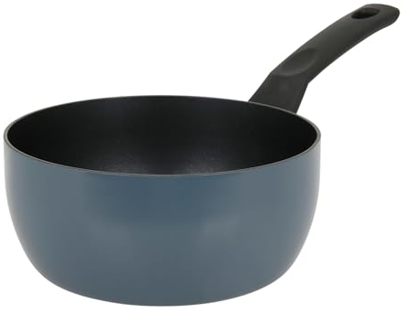 Sitram 715453 Casserole Aluminium pressé recyclé RAVIVE Ø 16 cm H 7.5 cm - Revêtement intérieur Whitford Xylan 2 couches sans PFOA - Coloris Bleu - Tous feux dont induction