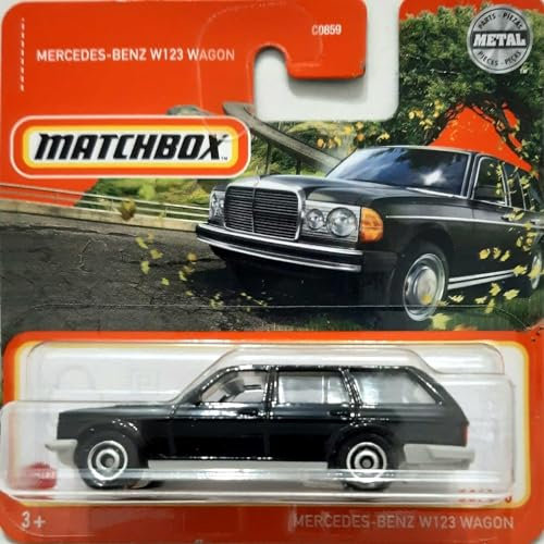 Matchbox 2023 Mercedes-Benz W123 Wagon Schwarz 22/100 HFR51 (Kurze Karte)