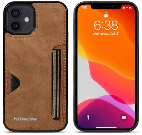 LOLFZ Case for iPhone 11 Pro Max, Slim Back Case with Card Holder Premium PU Leather Cover Shockproof TPU Bumper Protective Phone Case Cover for iPhone 11 Pro Max - Brown