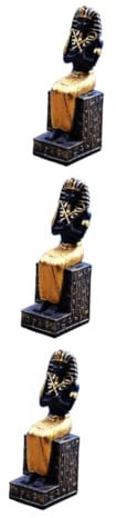 ifundom 3 Ägyptischer Katzendekoration Aus Harz Sandtisch- -Statue Mini- -Ornament Ägyptische Pharaonenfiguren Ägyptische Miniaturfigur Marionette