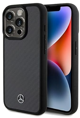 Mercedes MEHCP15LRCABK Hülle für iPhone 15 Pro 6.1 Schwarz hardcase Carbon Fiber Dynamic