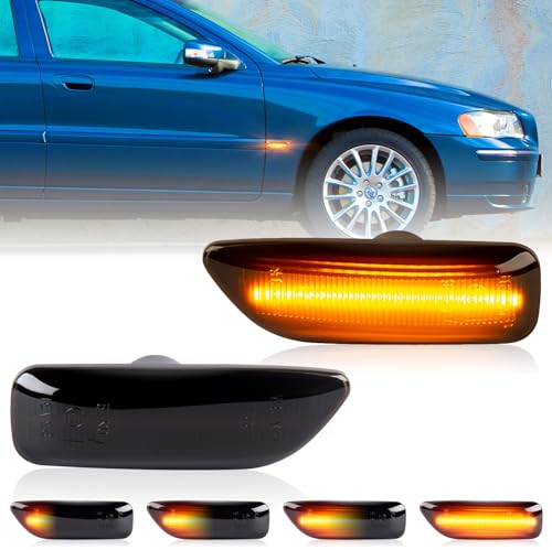 OZ-LAMPE LED Blinker Seitenblinker für Volvo S60 S80 V70 II XC90 XC70, Seitenblinker mit Canbus Fehlerfrei, Schwarz