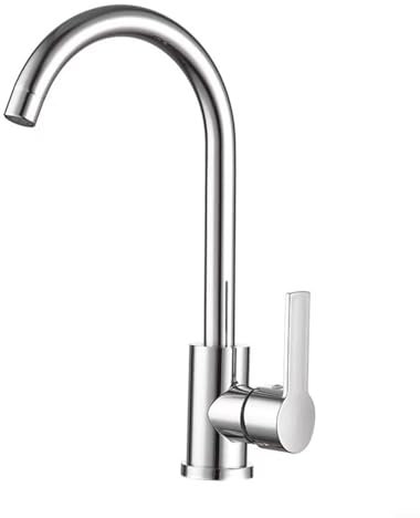 EpheyFIF Grifo de Lavabo de Caño Alto, Mezclador Monomando para Baño, Cuerpo Liso, Sin Residuos, Ahorro de Agua, Cromado