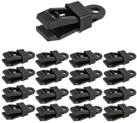 16 teilige Planen-Clips, Zeltplanen-Clips, verstellbarer robuster Verriegelungsgriff-Clip, multifunktionale Zeltklemme, für Outdoor-Zelte, Überdachung, Sonnenschutz, Autoabdeckung