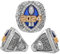 2024 Fantasy Football Championship Ring mit Holzkisten Rugby FFL League Champion Ringe Souvenir Geschenke für Fan -Freunden Büro Schränke Ornamente,13#