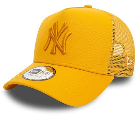 New Era MLB Truckerkappe New York Yankees tonales Logo Snapback gebogener Schirm Cap Baseball gelb - One-Size