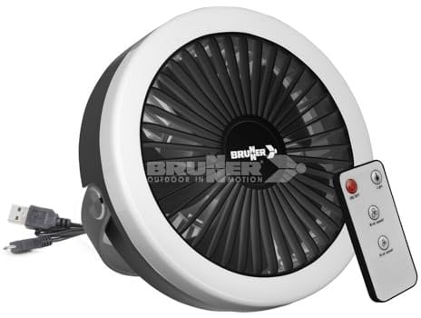 BRUNNER Camping Lampe Ventilator Moonbelle Outdoor Hänge Laterne Aufladbar LED