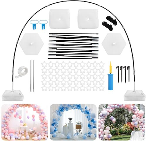 ASelected Reusable Balloon Arch Kit,10 FT Adjustable Balloon Arch Stand Set Frame, 2.7 M Tall,3 M Widewith Water Fillable Base and Fibre Poles, for Wedding Graduation Birthday Party Christmas