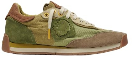Satorisan - Enso Gaia - Casual Sneaker Herren und Damen - Vintage Leder und Textil Sportschuhe Bequem, Nachhaltig und Dauerhaft - Farbe Camouflage Moss - Größe 38