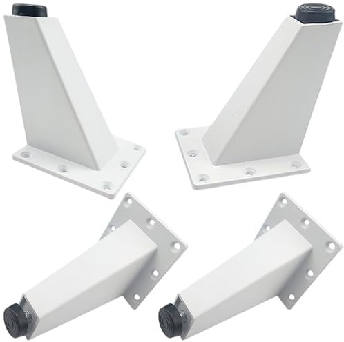 SZLXJMFL Pieds de Table Basse Blanc, Lot de 4 cône Pieds de Meuble Réglable Alliage de Aluminium | Finition en Anodisé Pattes de Table Basse Hauteur: 8cm, 9cm Pied Table Basse-8cm/3.1