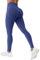 ZAAYO Sport Leggings Damen Nahtlose Invisible Scrunch Butt Leggings Blickdicht Boom Booty Leggings Damen High Waist Po Push Up Gym Yoga Leggings Blau Grau XL