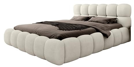 Fun Möbel Polsterbett Bett Aurelia in Stoff Ascot/Speed Versand (Beige, 140x200cm ohne Matratze)