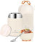 ZWOOS Termo Comida Caliente 850 ml, Recipiente Térmico para Comida con Asa, Frasco Acero Inoxidable fiambrera termica con Cuchara Plegable, para sopa, pasta (Blanco-850ML)