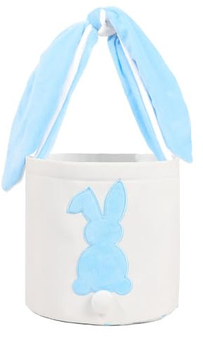 Osterkörbchen Mit Henkel, Osterkorb Kinder Osternest Korb, Ostertasche Hase Mit Ohren Zum Befüllen, Oster Geschenktüten Ostertüten Aufbewahrung Ostergeschenke Ostern Eier Süssigkeit Plätzchen (Blau)