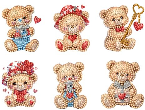 GETBSTOOP Cute Diamond Art Painting Refrigerator Magnets Kits for Fridge Stickers 6PCS Special Shape DIY Diamond Art Painting Fridge Magnets for Adults Kids Beginners