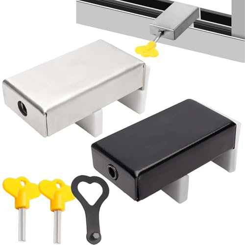 2 Pièces Fermeture Baie Coulissante WISIRENT, Serrures de Fenêtre Coulissante Verrou Porte Coulissante, Serrure de Sécurité de Fenêtre Verrous Réglables pour Fenêtre Coulissante pour École Cuisine