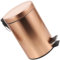 GALPADA Rose Gold Round Pedal Trash Can with Lid Soft Close Waste Bin for Home Office and Bathroom Space Saving Iron Garbage Can with Slip Foot Pedal Noise Reducing Design
