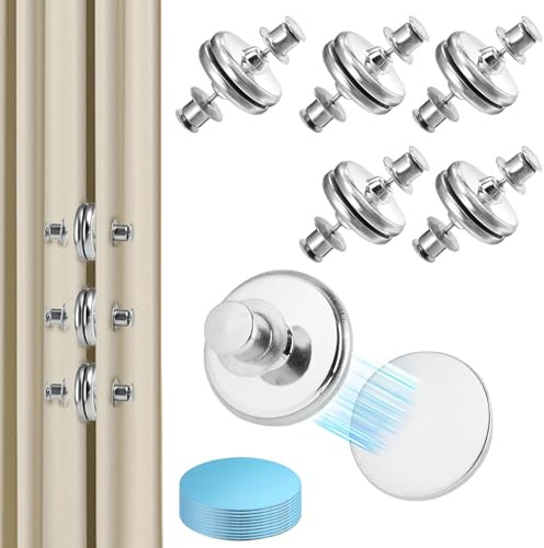 CHSEROK 10 pièces Aimant Rideau, 20 mm Aimants Bouton de Rideaux, Encastré Magnétiques pour Rideaux, pour Rideau et Tentures dans Chambres, Salons, Salles à Manger, Salles de Bains et Bureaux