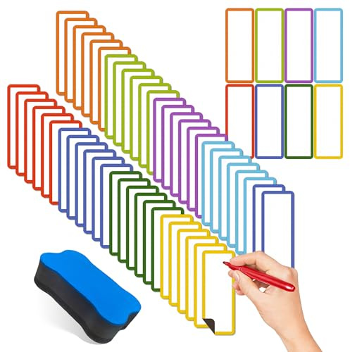 50PCS Dry Erase Labels, Magnetic Labels for Whiteboards