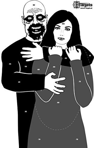 Große Zielscheiben Zombie Hostage Target / 53x84 cm/Papier 120g/m² (100 Stück)