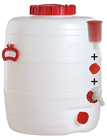 Graf Getränke-Fass Rund 80 Liter mit Auslaufhahn NW 15 und Gärspund
