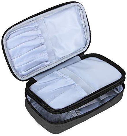 Teamoy Pinseltasche Kosmetik, Reise Kosmetiktasche für Kosmetik Pinsel, Make up Zubehör(nicht mehr als 8.8 Zoll/ 23cm) (Kein Zubehör im Lieferumfang enthalten), Schwarz