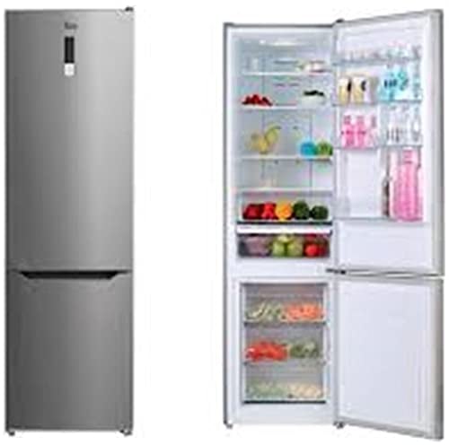 Teka - Frigorífico Combi A++ de 200 cm con Display electrónico y en acero inoxidable antihuellas - Acero inoxidable - 201 x 59.5 x 63