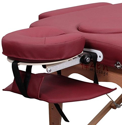 Zen – Armschlaufe für alle Zen Massageliegen – gepolsterte Armauflage zur Entlastung des Nacken- & Schulterbereichs bei der Massage Behandlung – Massagetisch Zubehör (Burgund)