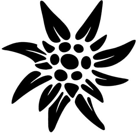 generisch Edelweiß Aufkleber Alpin Alpen Sport Wandern Verein Silhouette Aufkleber (248) (Farbauswahl aus Farbtabelle, 10 cm)