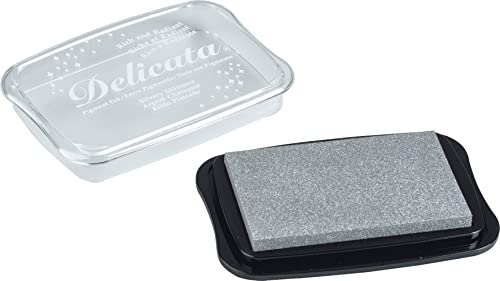 Stempelkissen Delicata Metallic 10x7x1,5cm Pigmentfarbe trocknet schnell Silber
