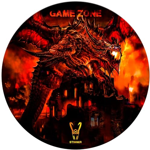 Woxter Stinger-Grundriss-Netzwerke - Boden-Gaming-Matte, Bodenschutzmatte - wasserbeständig, waschbar, 100% Mikrofaser, Durchmesser 120 cm, rote Farbe