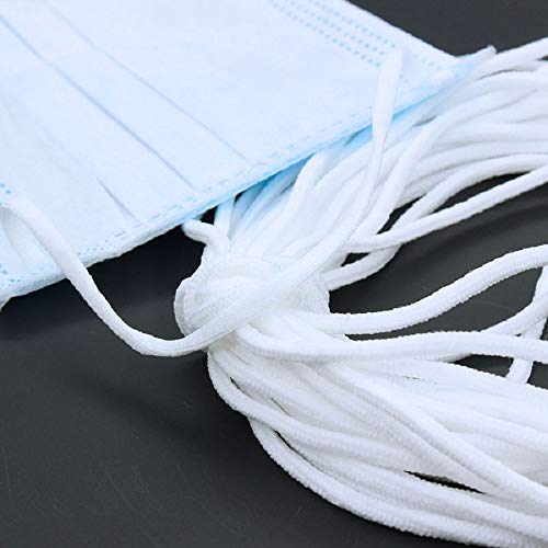 10 Meter Rundes Gummiband, Elastisches Gummiband, 3mm Gummiband Nähen Zum Nähen von DIY Schmuck Kleidung Nähzubehör, elastisches Wäschegummi Gummilitze mit Hohe Elastizität, Rundgummi Schnur Weiß
