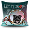 BAGEYOU Let It Snow Winter-Kissenbezug mit My Favorite Dog Stafforshire Bullterrier schauende Schneeflocke Pfote Weihnachten Bauernhaus Dekor Home Couch Kissen Kissenbezug 45,7 x 45,7 cm quadratisch