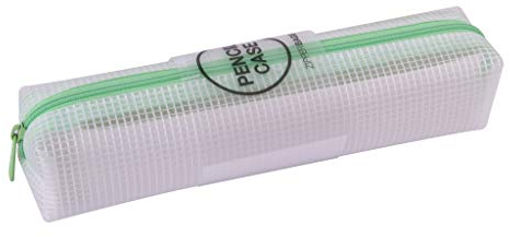 APLI 18700 Federmäppchen, durchscheinend, Reißverschluss, Grün, 210 x 45 x 45 mm