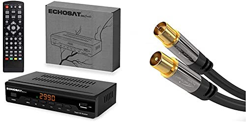 hd-line Kabelreceiver Kabel Receiver Receiver für digitales Kabelfernsehen 2990 Combo DVB-C + HDMI Kabel & KabelDirekt Antennenkabel - 2m - (Schirmung, 75 Ohm, Koax Stecker > Koax Kupplung)