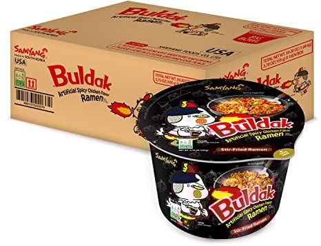 Samyang Buldak Spicy Hot Chicken Stir Fried Big Bowl Ramen (Original_Pack of 16)