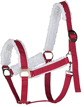 NETPROSHOP Weihnachtshalfter rot Halfter Weihnachten mit weichem Kunstfell Gr. Shetty-Full, Groesse:Full, Farbe:Rot