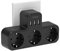 TESSAN Ladron Multiple con 3 Enchufes Schuko 3 Puertos USB, Enchufe Plano Pared para Casa, Oficina, Cocina, Compatible con Móviles, Negro