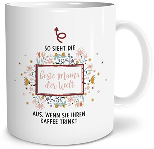 OWLBOOK® Geschenke für Mama zum Geburtstag | Mama Geburtstagsgeschenk für Mama | Mama Geschenk | Weihnachtsgeschenke für Mama | So sieht die beste Mama aus | Keramik 300 ml