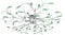 vidaXL Lámpara de Techo Brazos Forma Hoja 5 Bombillas Verde Colgante Iluminación Accesorios Dormitorio Cocina Pasillo Comedor Salón Interiores Cristal