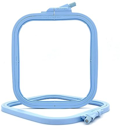 Nurge Stickrahmen aus Kunststoff, quadratisch, für Kreuzstich, Stanznadelrahmen, Nähen, ABS-Kunststoff, Blau, klein (Nr. 2)