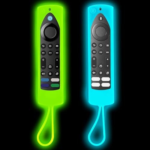 Insignia - Cover per telecomando TV, compatibile con FireStick 4K Max | Toshiba TV Smart TV | TV Omni QLED Series (NS-32F201NA23, modello 22-23) (blu bagliore e verde bagliore)